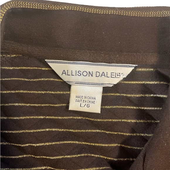 Allison Daley Brown Gold Accented Sleeveless Vest Jacket - Picture 4 of 7